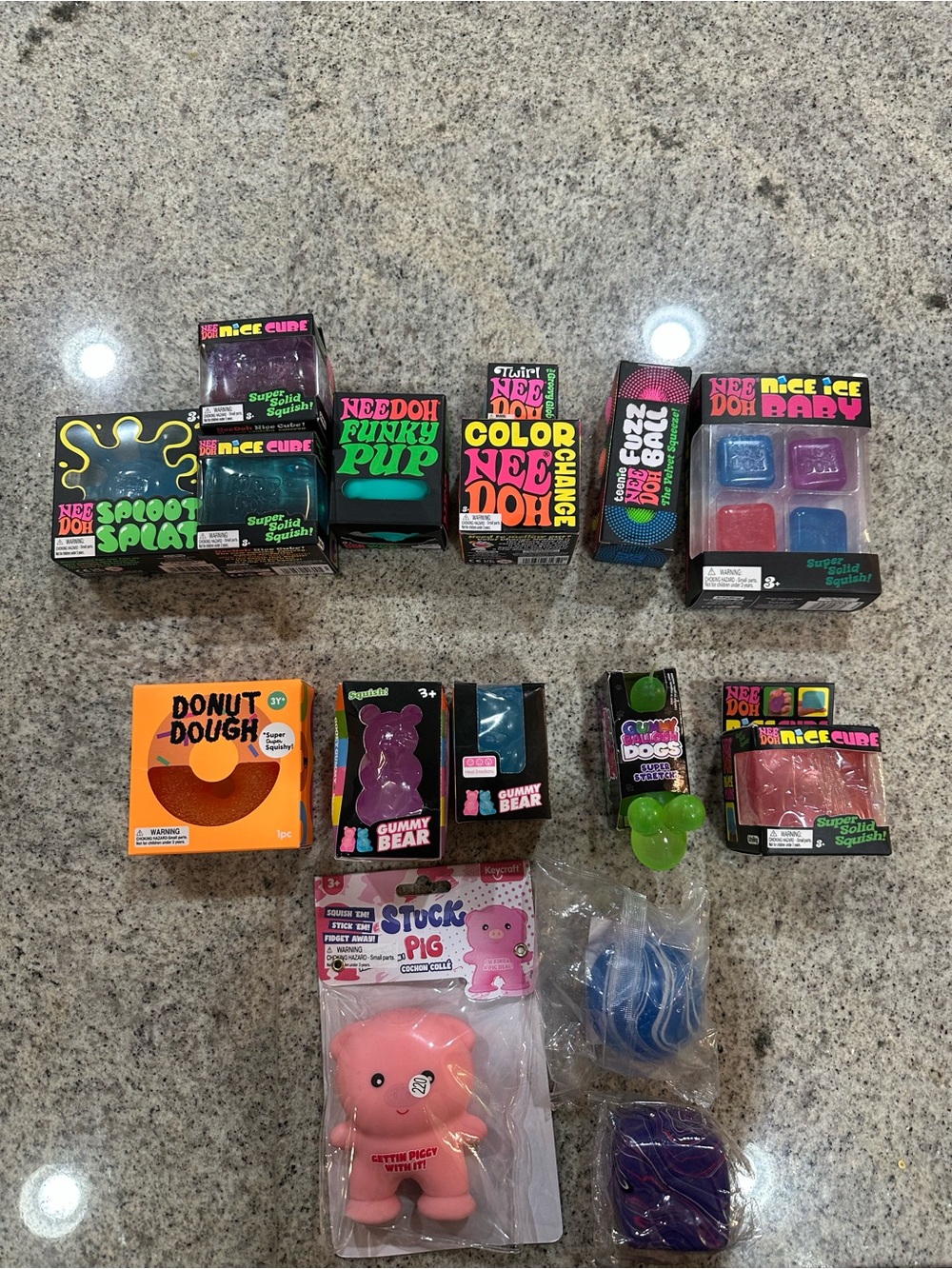 Assorted Nee Doh Squishies & Putty Bundle - Pink, Purple, Blue, Green
